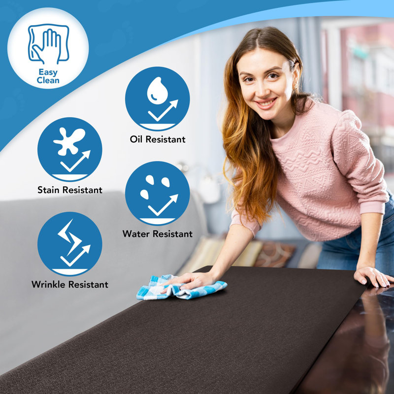 Non-Slip PVC Kitchen Floor Mat, Black, Rectangle 1'5" x 2'4"