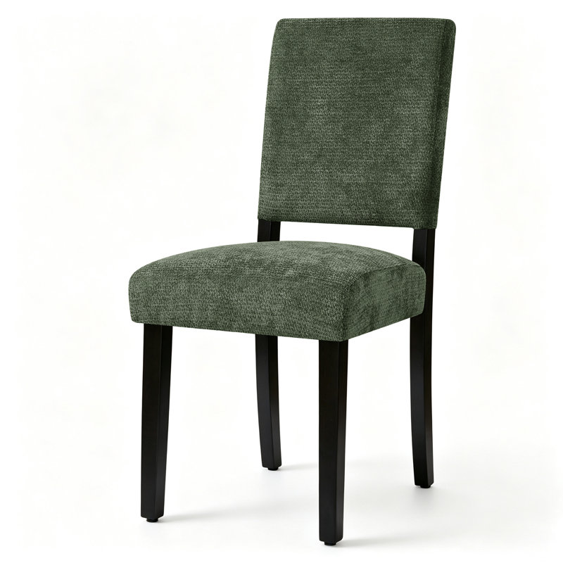 Chaise de salle à manger rembourrée Modern, 6, Green