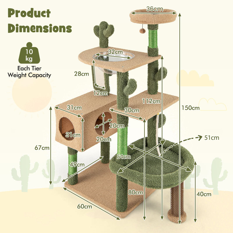 Aerowyn 59.06 cm H Cat Tree / Condo