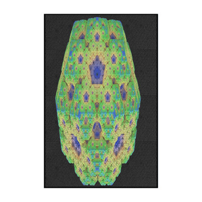 Tapis vert/bleu/noir de zone à motifs