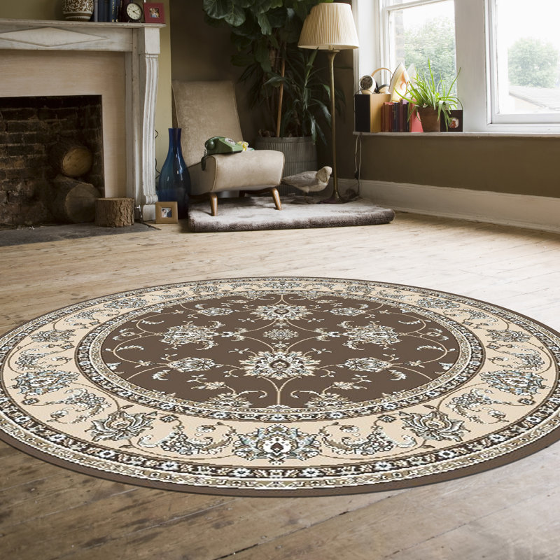 Tapis oriental brun Ackermanville, Rond 7 pi 10 po