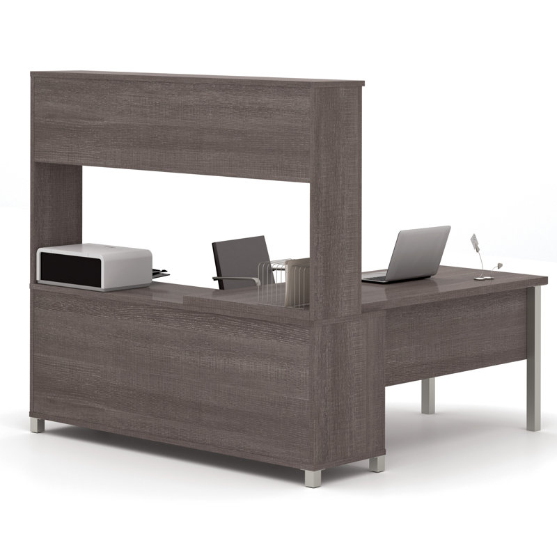 Oriano Piece Configurable Standing Desk Office Set, Bark Grey