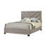 Transitional Queen Bed with Chevron Pattern Headboard and 2 Nightstands in Light Grey Finish-1601581177