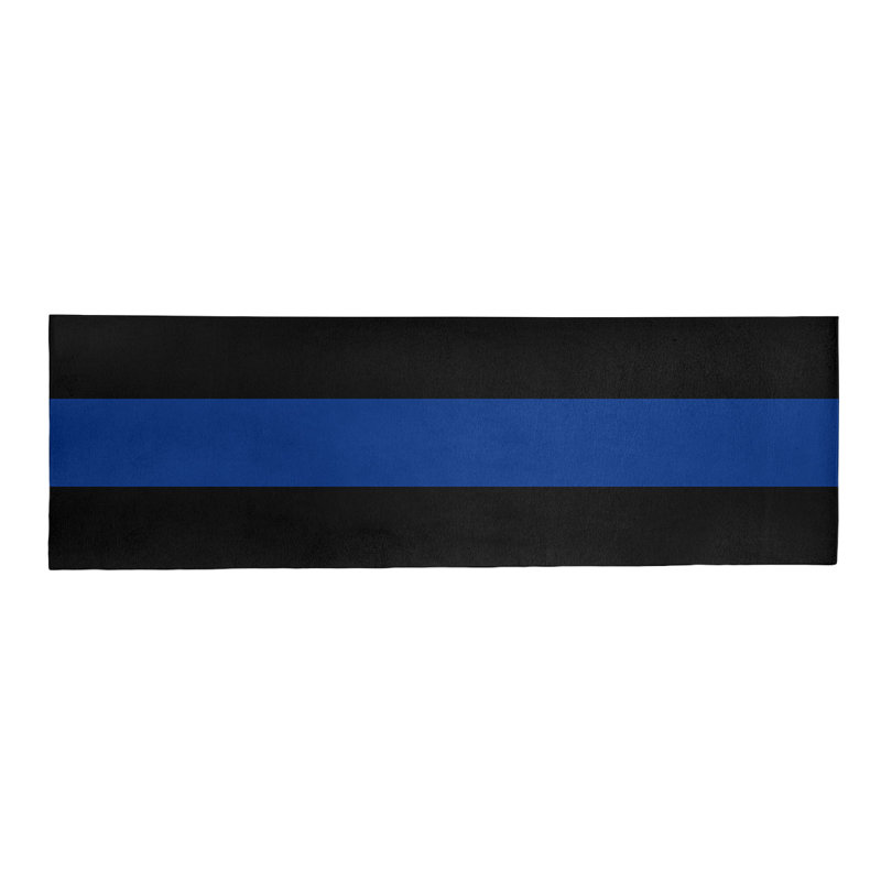 Tapis bleu/noir zone, Tapis de couloir 2 pi 6 po x 8 pi