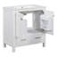 Meuble-lavabo blanc de 30 po avec lavabo simple, meuble-lavabo encastré, armoire de rangement avec 2 portes et un tiroir, fermeture en douceur, rangement multifonctionnel, structure en bois massif-235426137