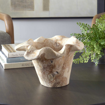 Bol d'extérieur en teck blanc Uttermost Flow