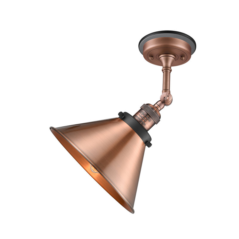 Paylor Semi Flush Mount, 6 Watt Vinage LED Bulb, Antique Copper