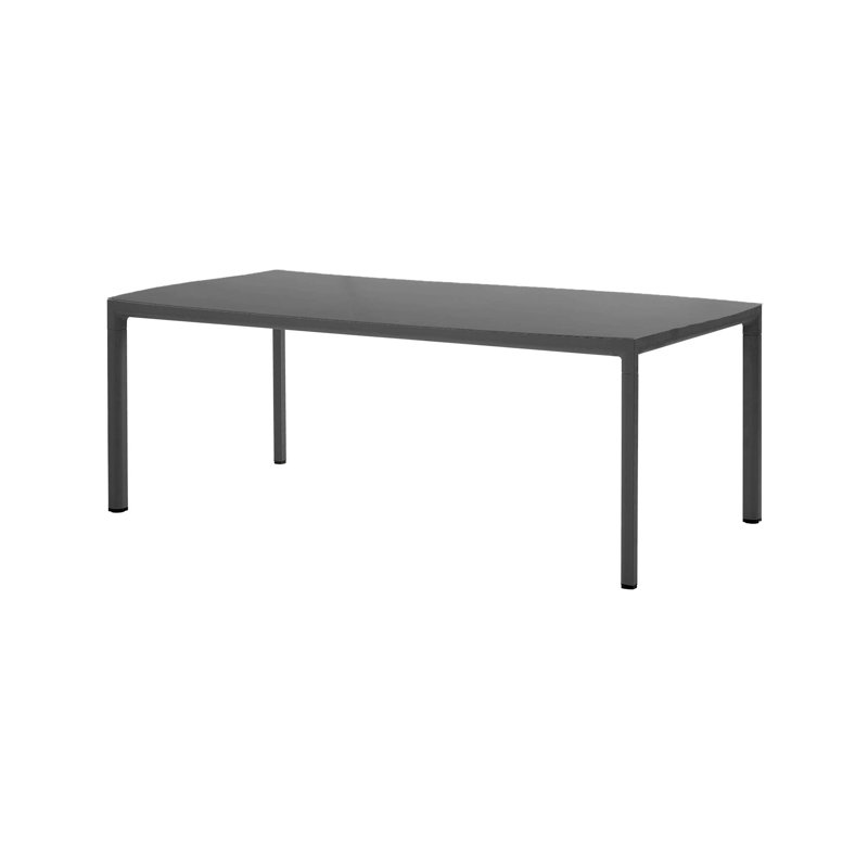 Drop Outdoor Dining Table, 39.4" W x 78.8" L x 29.2" H, Light Gray, Nero Black