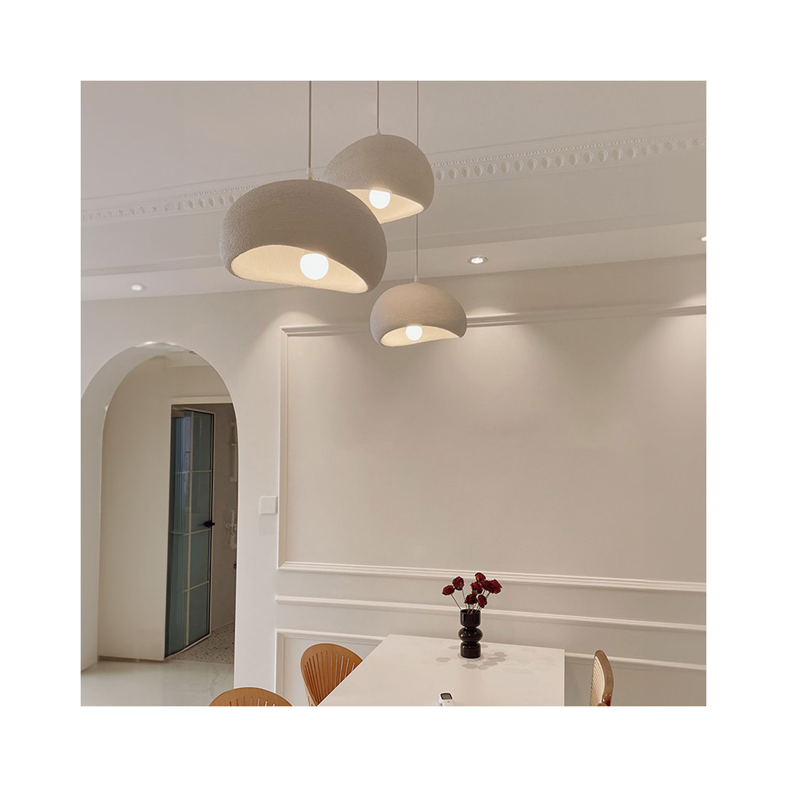 Single Light Pendant, 9.84" H x 15.74" W x 15.74" D