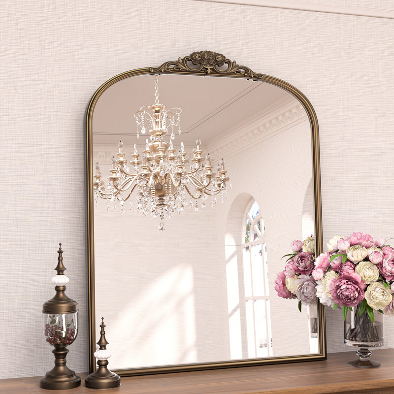 Iron Arch Mirror, Antique Gold, 91.4cm x 76.2cm, Vertical