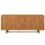 Armoire de rangement Adair Mid-Century moderne en bois d'acacia avec portes en osier de polyéthylène pour patio et jardin