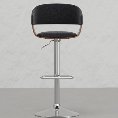 Tabouret pivotant gris anthracite pour la maison - Design ergonomique avec rembourrage en mousse et barre de fabrication en métal avec espace de vie rembourré