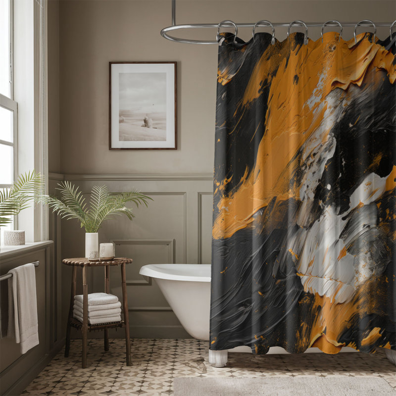 Colorful Strokes - Rideau de douche Premium, H 74 po x l 71 po
