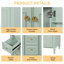 Meuble-lavabo autoportant de 36 po avec lavabo, armoire simple, tiroir rabattable à fermeture en douceur, trous de robinet pré-percés, assemblage facile, structure en bois massif-644707828