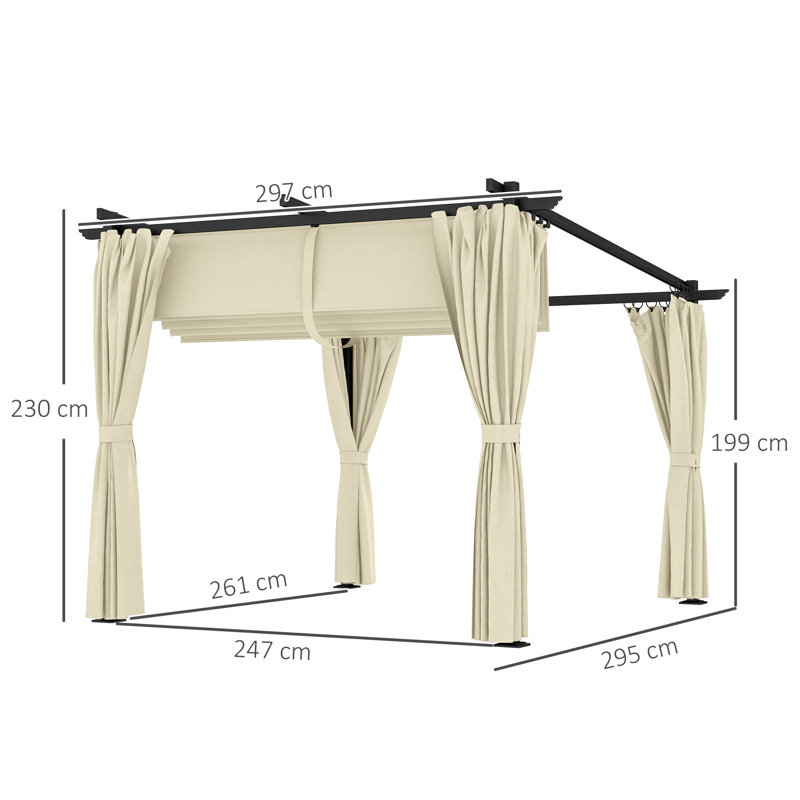 2.3m x 2.97m x 2.95m Pergola, Beige