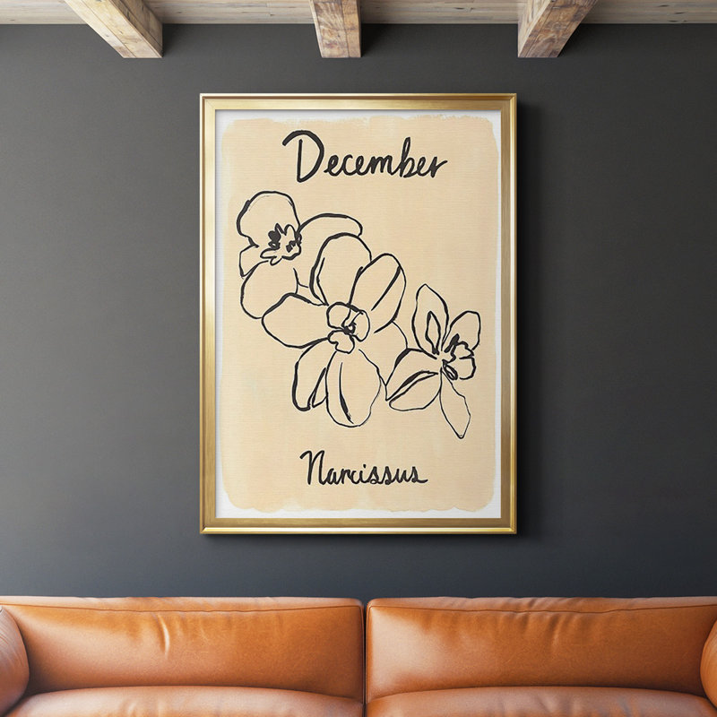 «Naissance mois douzième», impression sur papier, Encadrement doré, H 42,5 po x l 30,5 po x P 1 po