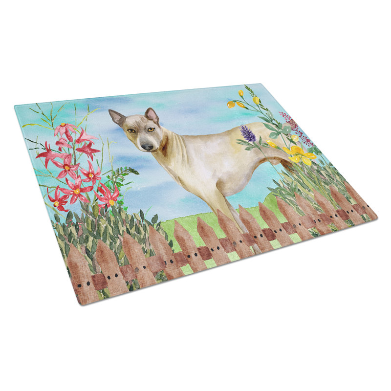 Planche à découper à ressorts en verre trempé caroline, Chien thaïlandais à crête dorsale
