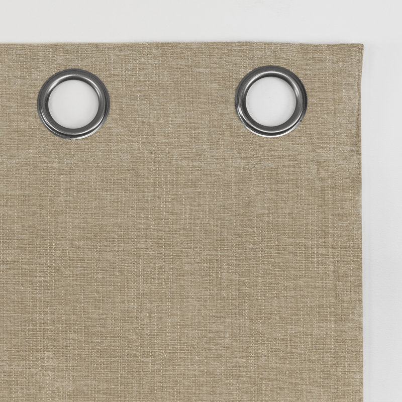 Sun Zero Isidora Velvet Magnetic Closure 100% Blackout Grommet Curtain Panel, Beige, 40" W x 96" L