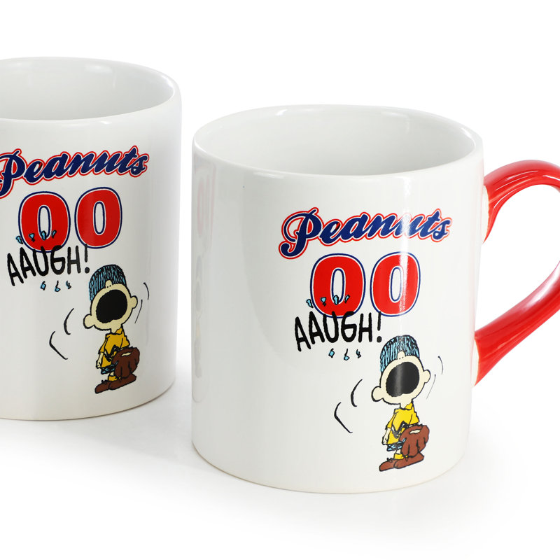 Ensemble de grandes tasses en grès blanc et rouge 4 pièces Gibson