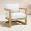 Méridienne simple en bois d'acacia Emory avec finition teck clair