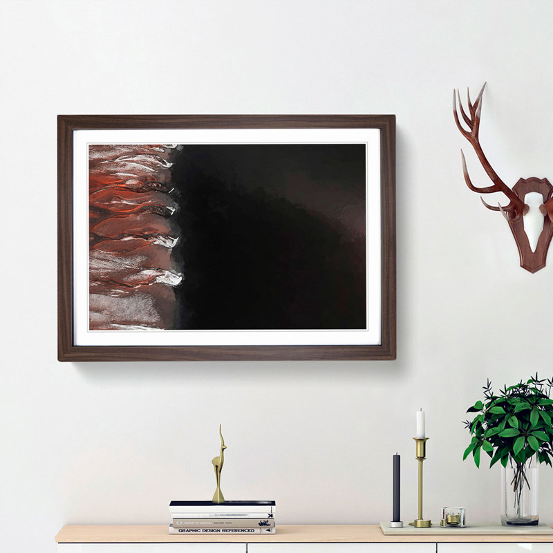 Out of Space Vol.22 in Abstract - Picture Frame Graphic Art Print, 36cm H x 48cm W x 2cm D, Walnut Framed