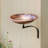 Hammered Copper Birdbath with Wall Mount Bracket