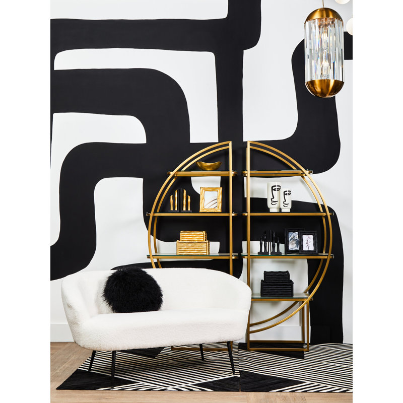 180cm H x 80cm W Stainless Steel Bookcase, Gold
