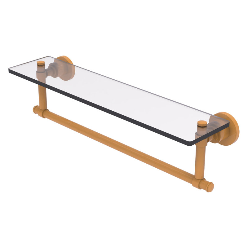 Tablette-lavabo en verre avec barre à serviettes intégrée Washington Square Collection, H 4 po x l 24 po x P 5 po, Jaune doré