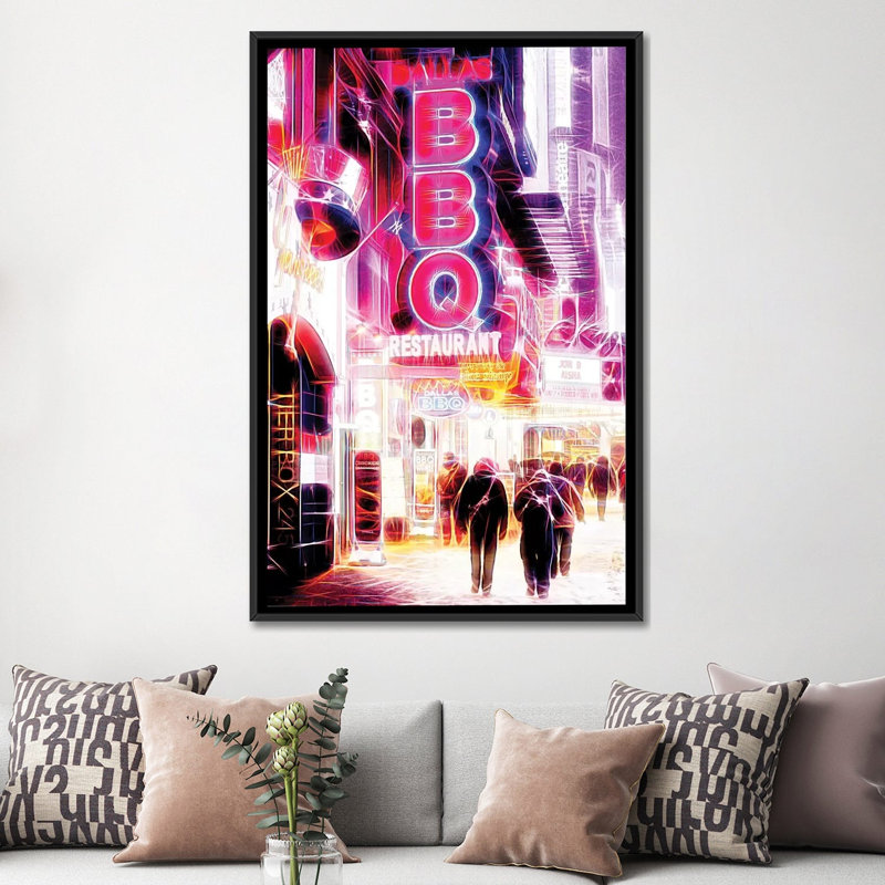 «BBQ», impression sur toile, H 60 po x l 40po x P 1,5 po, Toile tendue, Pas de tapis