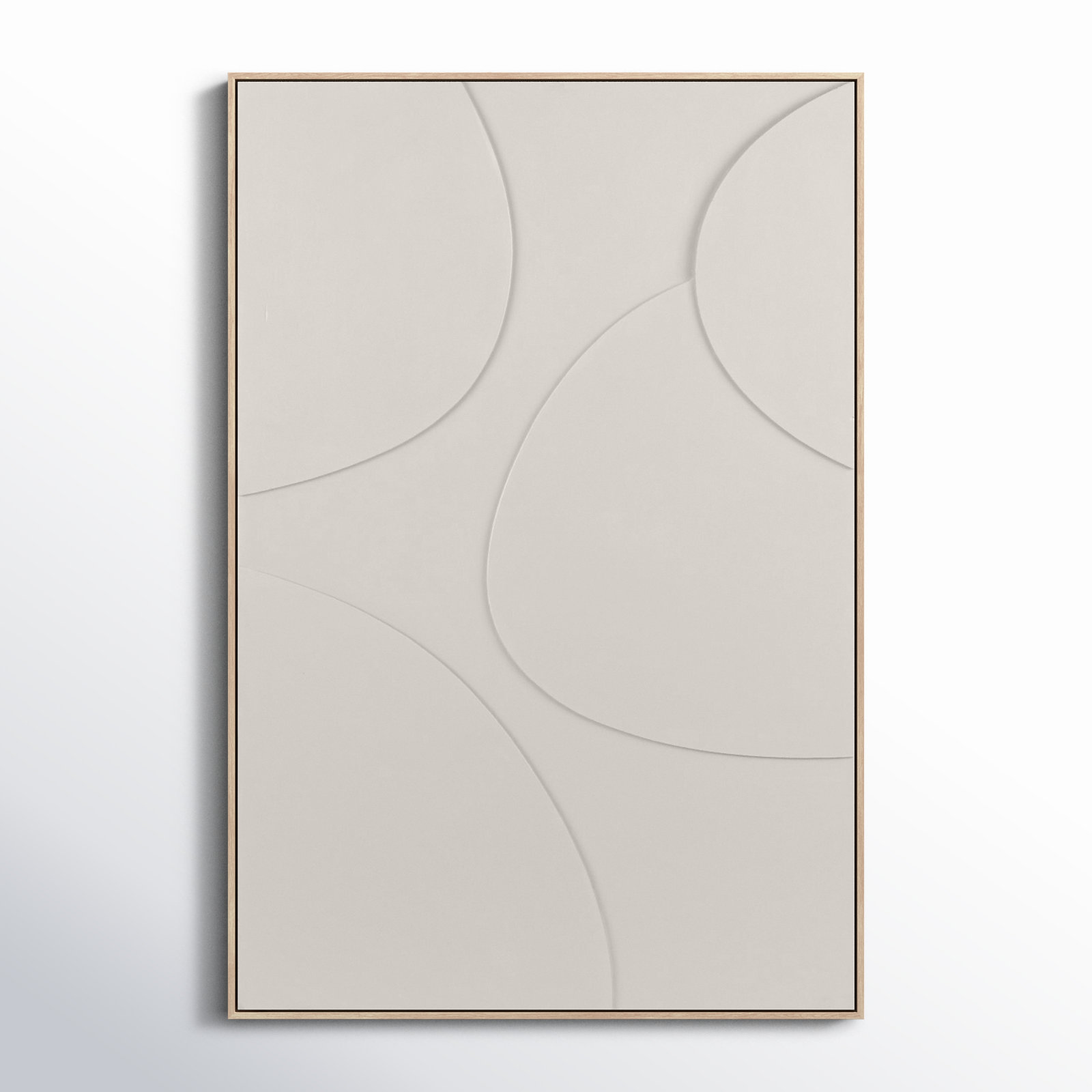 Adah Framed On Wood Minimalistic, Beige