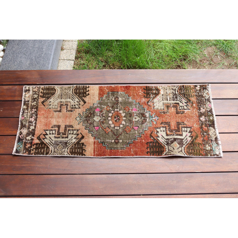 Tapis turc antique fait à la main - petit style boho idéal pour la décoration intérieure et comme cadeau décoratif
