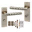 Golden Grace 6 Pairs Victorian Design Knurled Hex Cut Door Handle Antique Brass Finish Bathroom and Lock Set - 120mm x 40mm