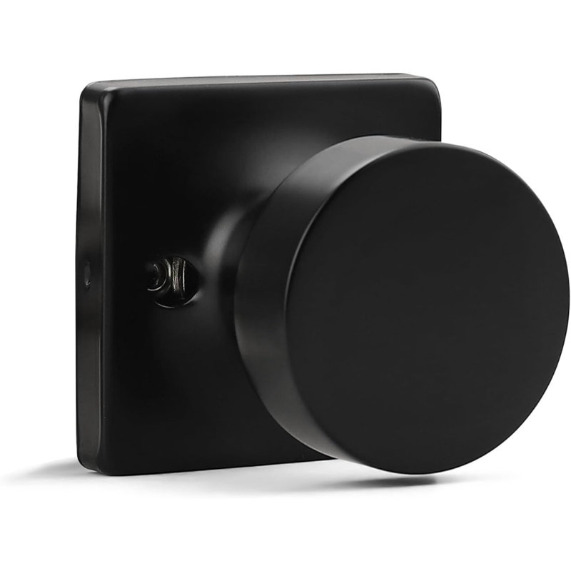 Probrico Square Panel Door Knob, Matte Black, Single Dummy