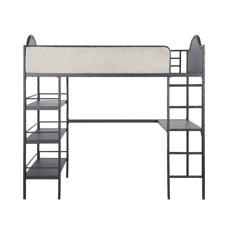 Lit mezzanine avec bureau et rangement Gammill