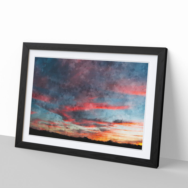 Sunset View Vol.2 - Picture Frame Painting, Black Framed, 27cm H x 36cm W x 2cm D
