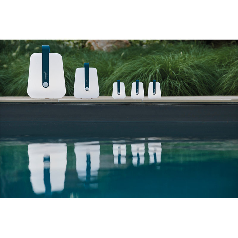 Balad LED Cylinder Lantern, Acapulco Blue, 10" H x 7.5" W x 7.5" D