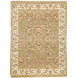Hand Knotted Wool Area Rug in Brown And Cream