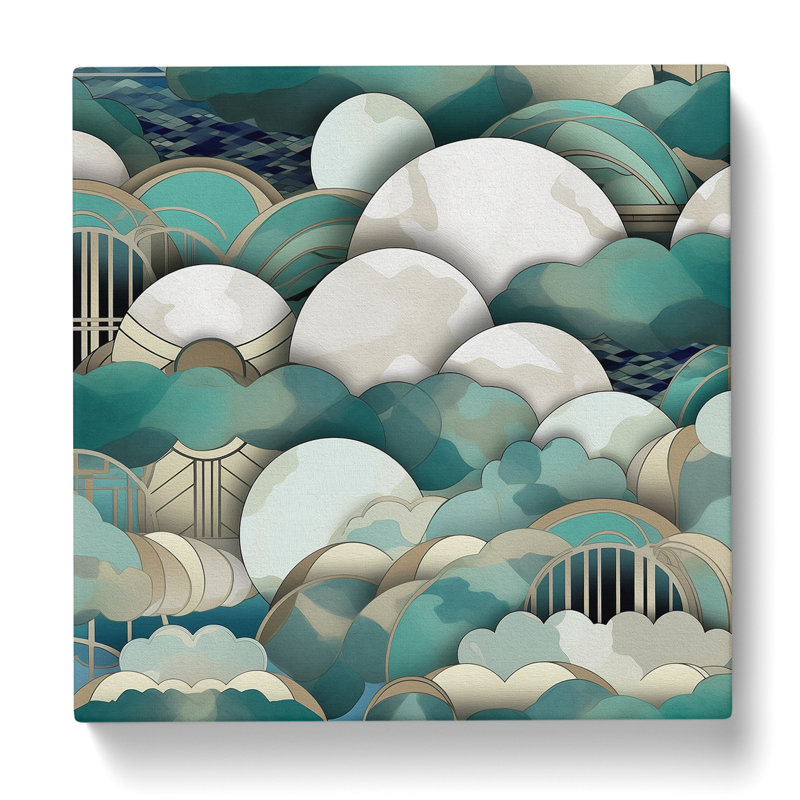 Cloudy Sky Deco - Wrapped Canvas