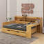 Lit de jour double avec tablettes, lit gigogne et bureau-425558917