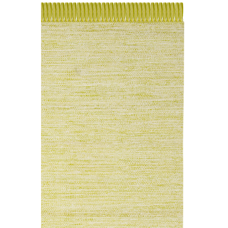 Tapis de couleur unie en coton tissé à la main Milia, Rectangle de 5 pi x 8 pi