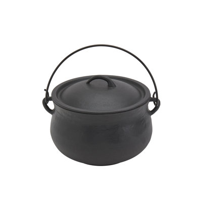 Smith & Clark 6 qt Pre-Seasoned Cast Iron Cauldron with Wire Handle