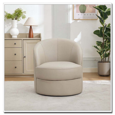 Fauteuil d'appoint pivotant en cuir