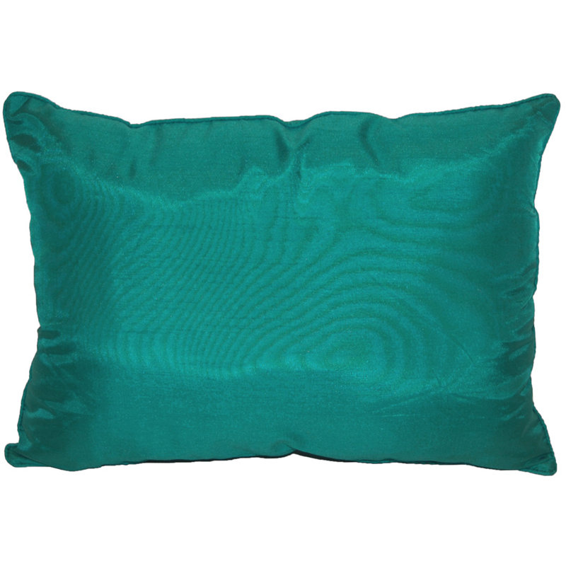 Faux Silk Throw Pillow, Turquoise, 12" x 18", Rectangular