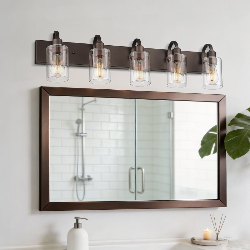 5 - Light Dimmable Vanity Light, Oil Rubbed Bronze