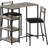 3-Piece Kitchen Table Set, 36" Dining Table with Storage Shelves & 2 Upholstered Chairs, Grey-882006227
