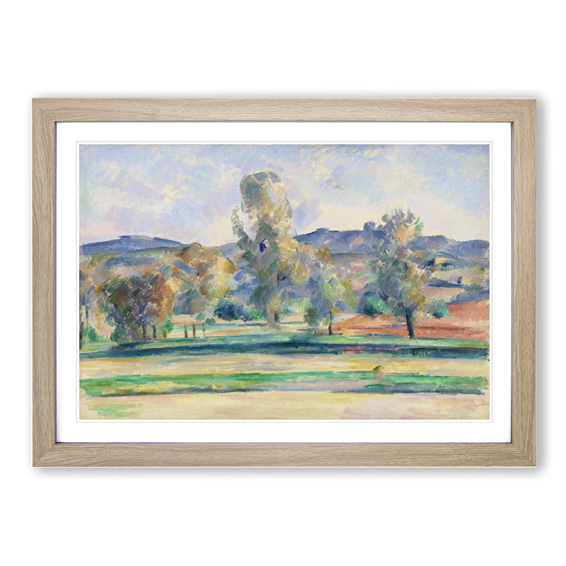 Autumn Landscape by Paul Cezanne - Picture Frame Painting, Oak, 48cm H x 65cm W x 2cm D