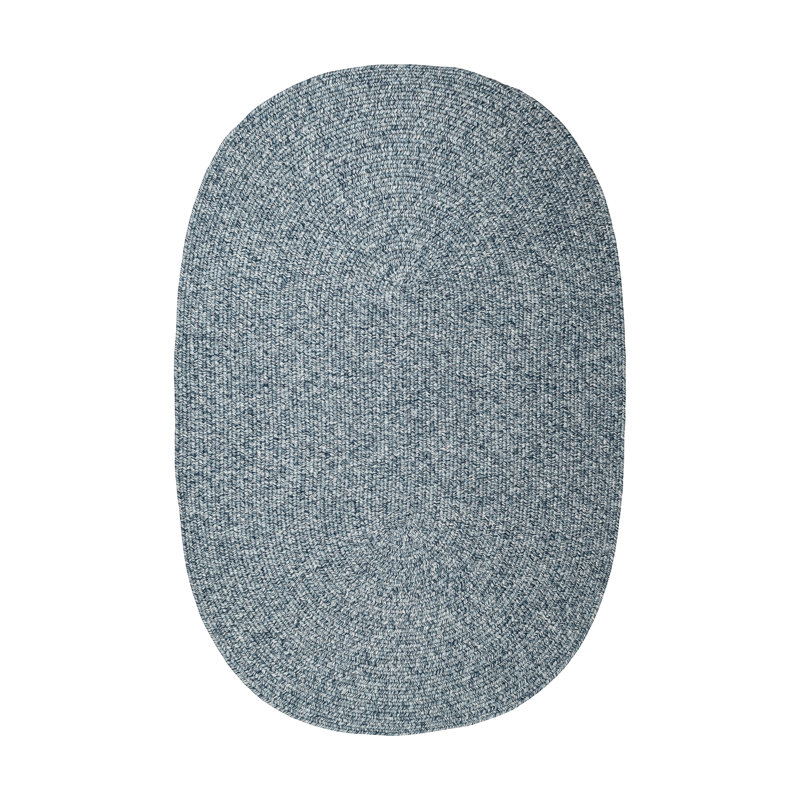 Indoor/Outdoor Braided Rug Happel Dusty Blue Rug, Oval 7' x 9'