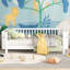 Lit plateforme simple en bois pour enfants, lit simple en bois à profil bas avec rails