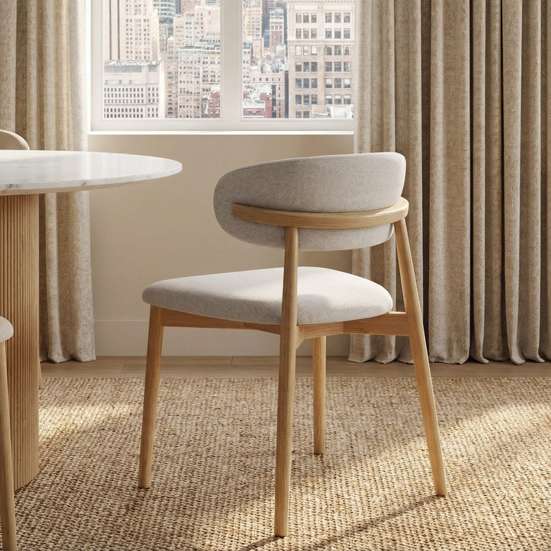 Munich Upholstered Dining Chair, Natural