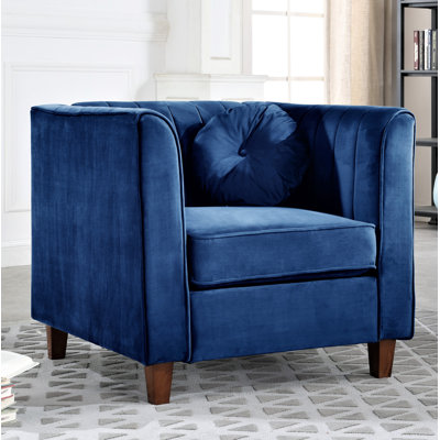 Fauteuil en velours capitonné de 31,9 po de largeur Berton